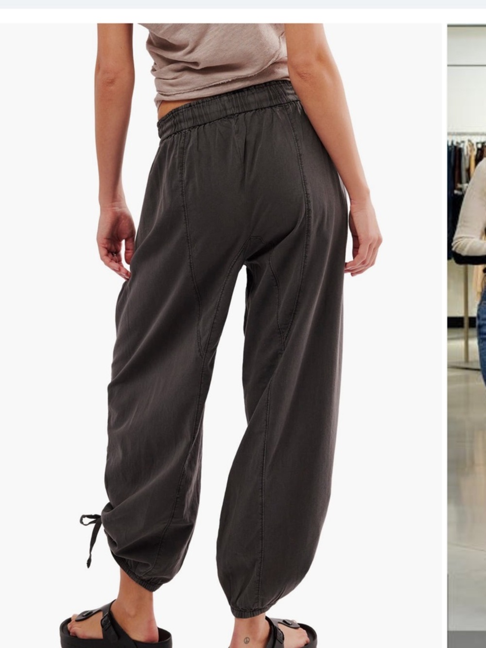 Free People Charcoal Drawstring Hem Joggers